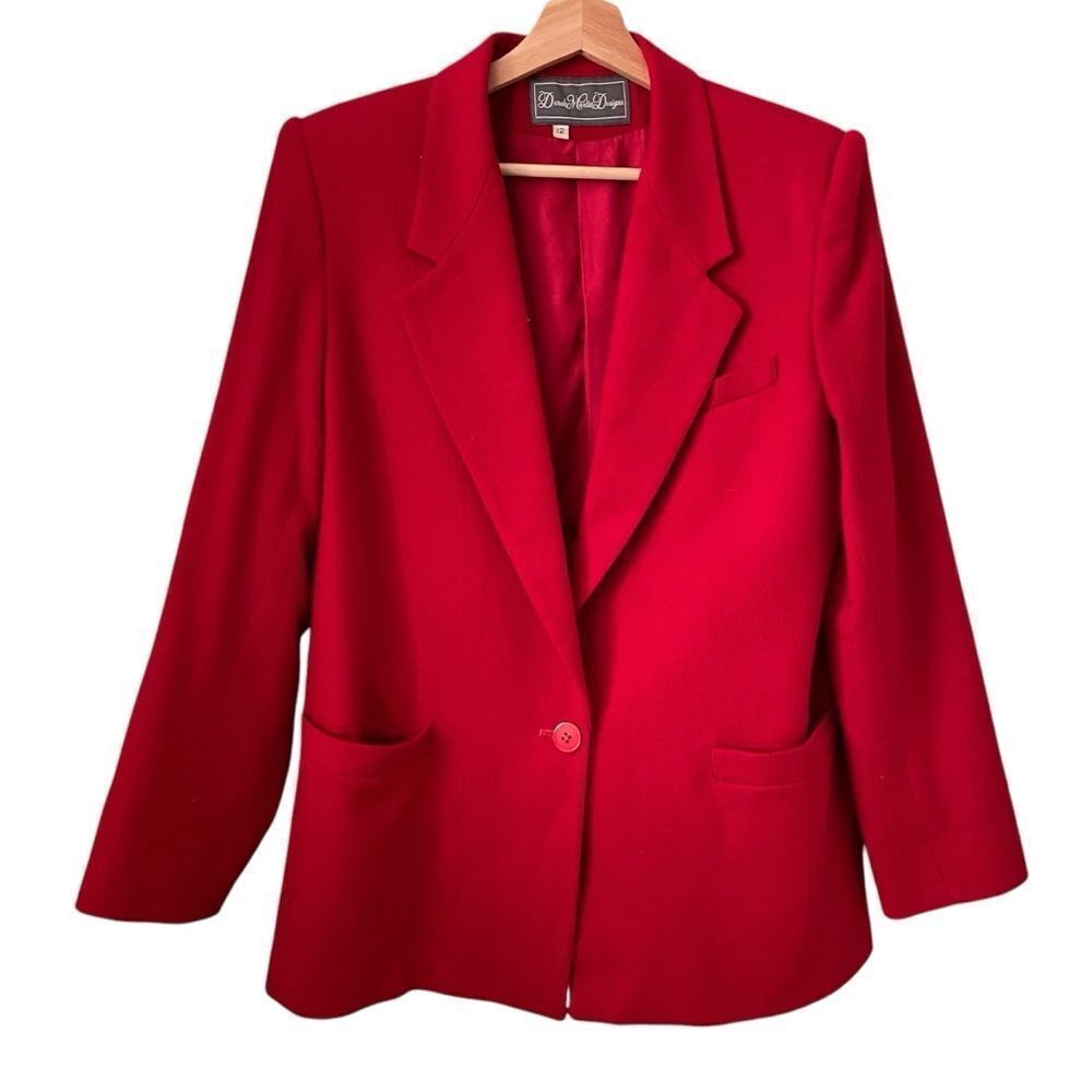 Vintage Derek Martin Designs Classic Red Blazer In Size 12